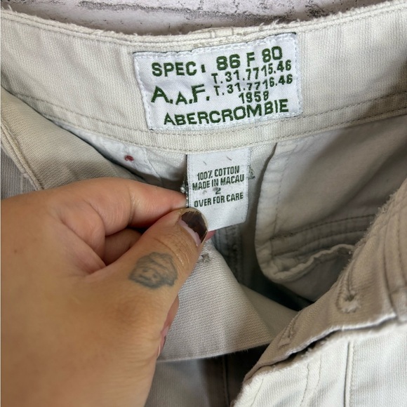 Vintage Abercrombie and Fitch Tan Cargo Utility Flare Jeans - Picture 5 of 7